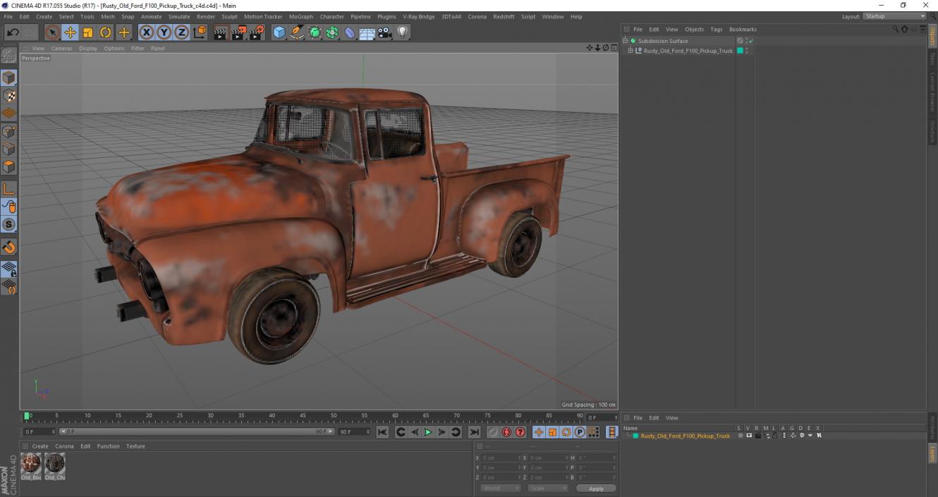 Rusty Old Ford F100 Pickup Truck 3D