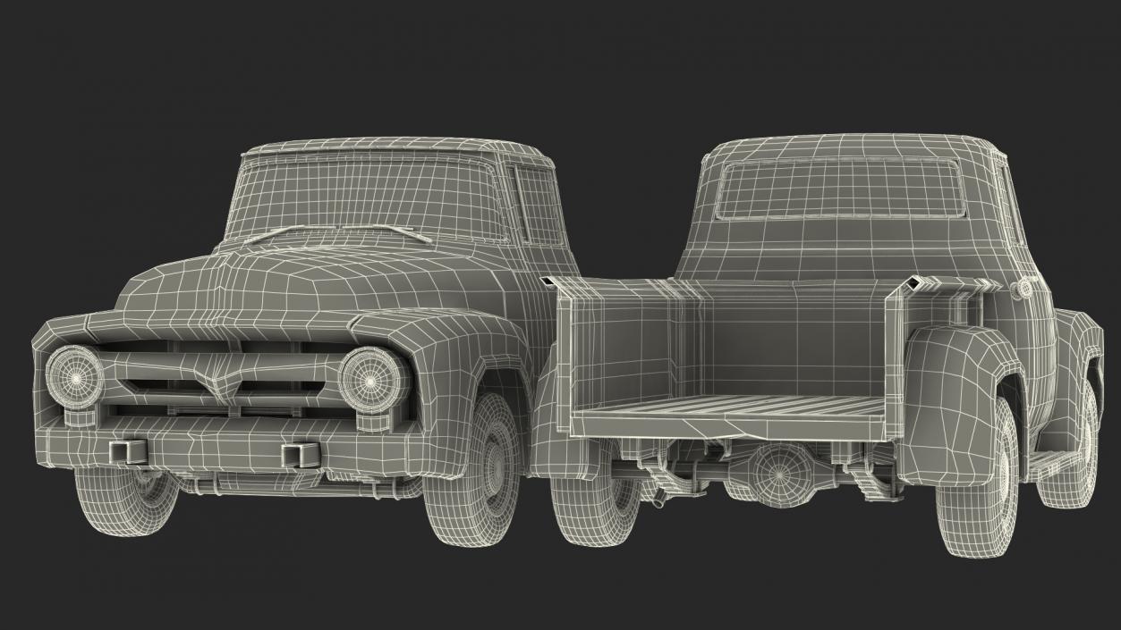 Rusty Old Ford F100 Pickup Truck 3D