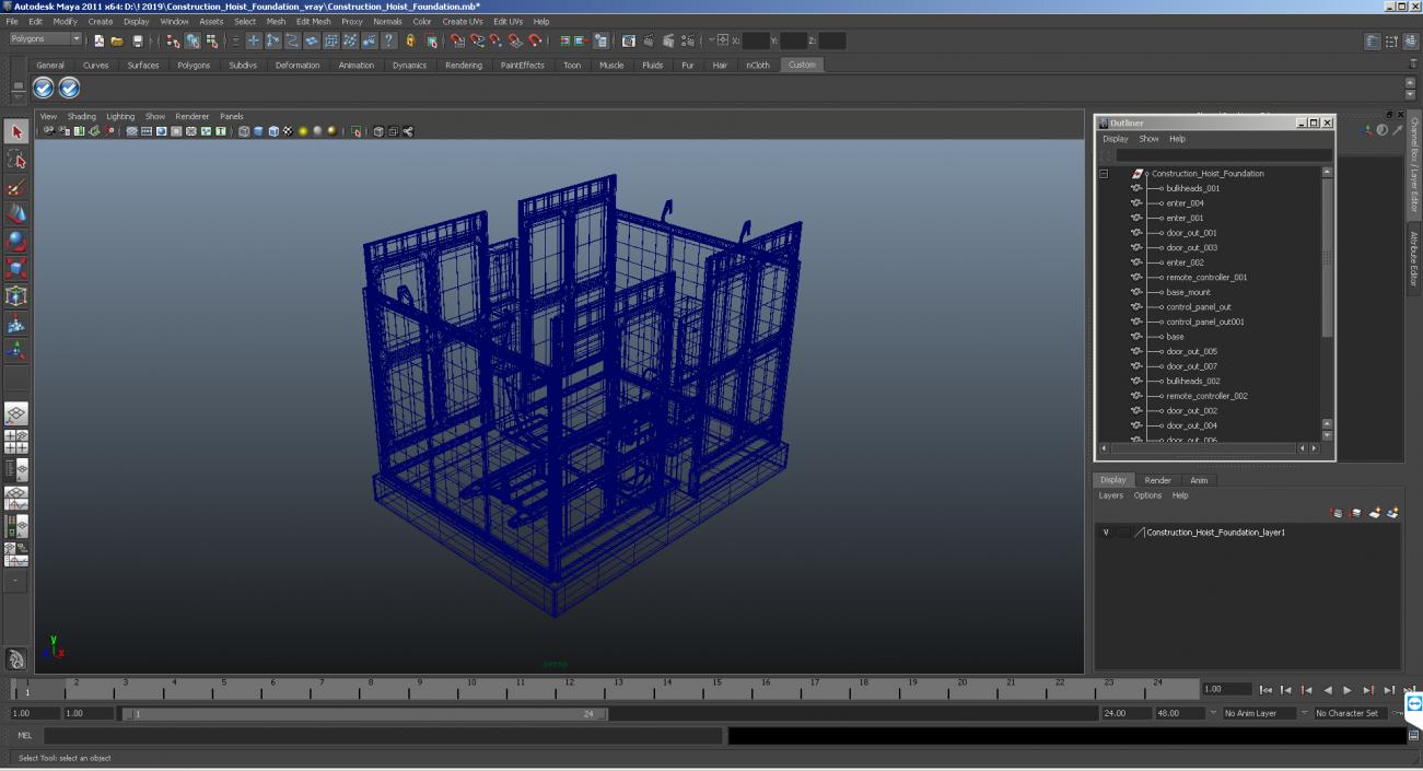 Construction Hoist Foundation 3D model