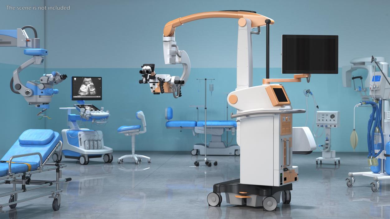 3D Surgical Microscope Rigged