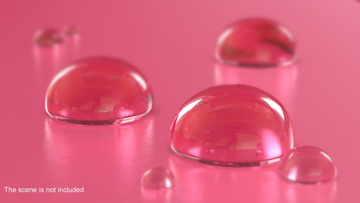 3D Pink Gel Drop model