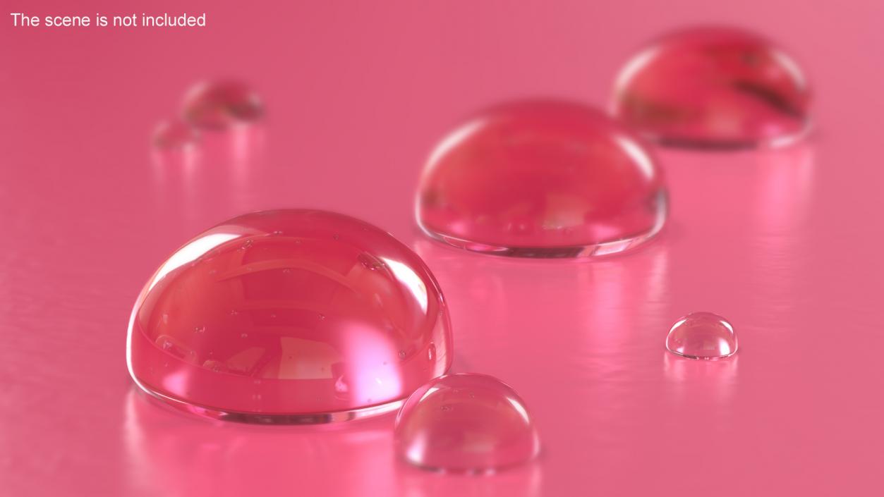 3D Pink Gel Drop model