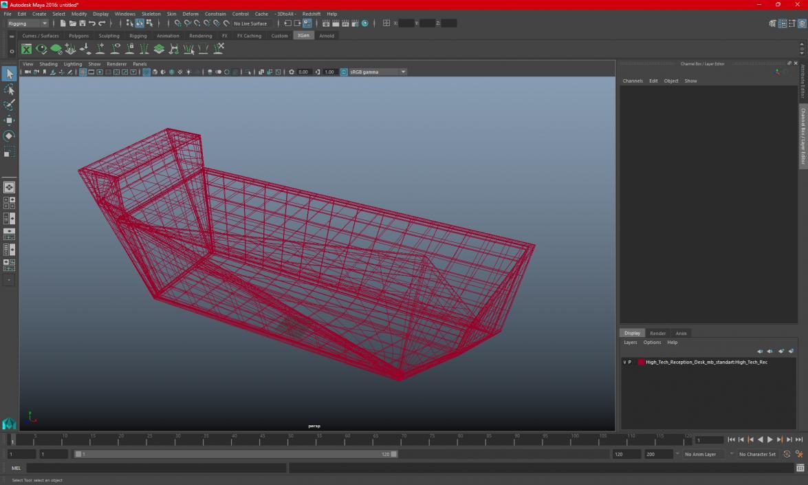 High Tech Reception Desk 3D model