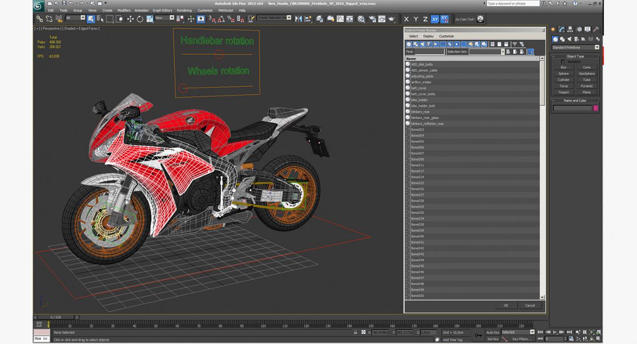 New Honda CBR1000RR Fireblade SP 2016 Rigged 3D model