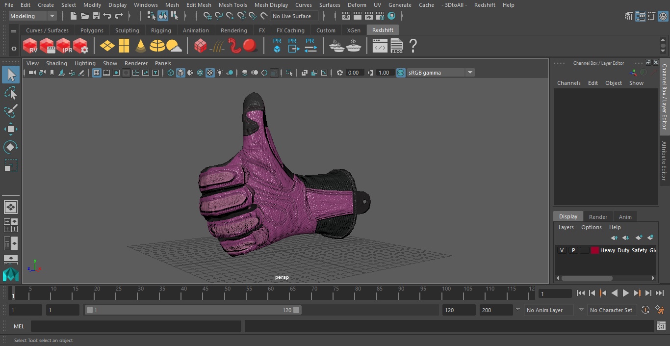 Heavy Duty Safety Gloves Thumbs Up 3D model