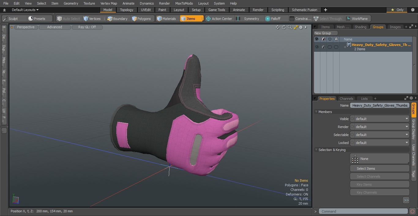 Heavy Duty Safety Gloves Thumbs Up 3D model