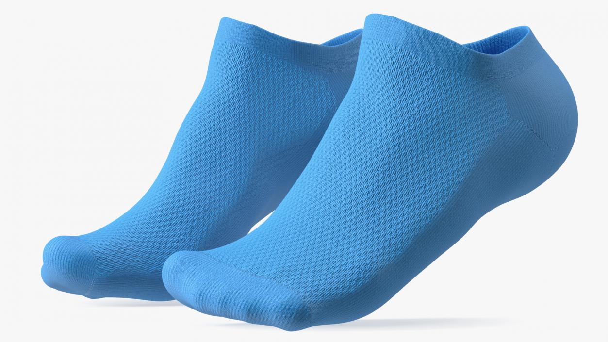 3D Socks Blue on The Foot Standing Toes