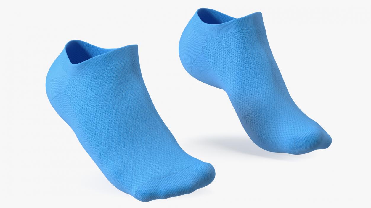 3D Socks Blue on The Foot Standing Toes