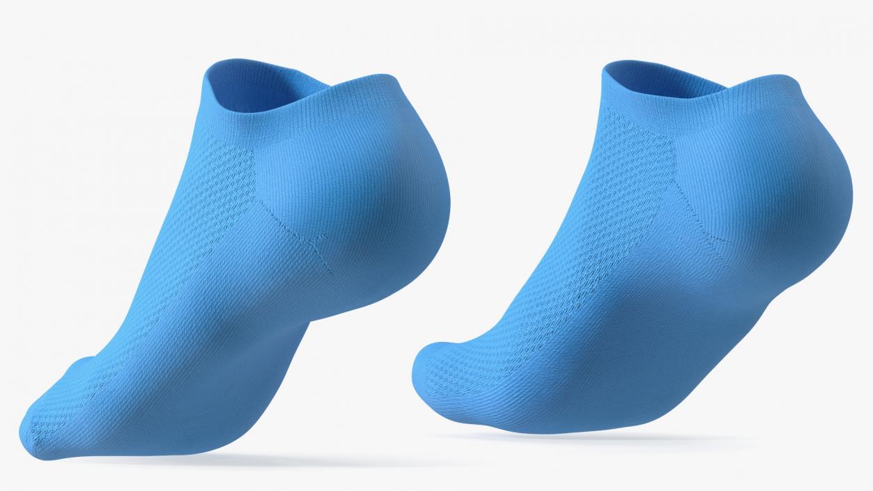 3D Socks Blue on The Foot Standing Toes