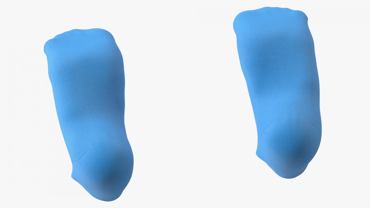 3D Socks Blue on The Foot Standing Toes