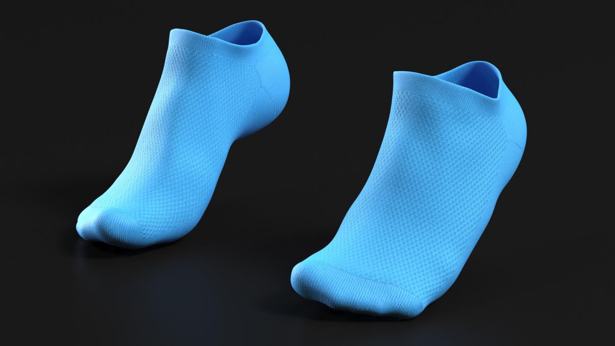 3D Socks Blue on The Foot Standing Toes