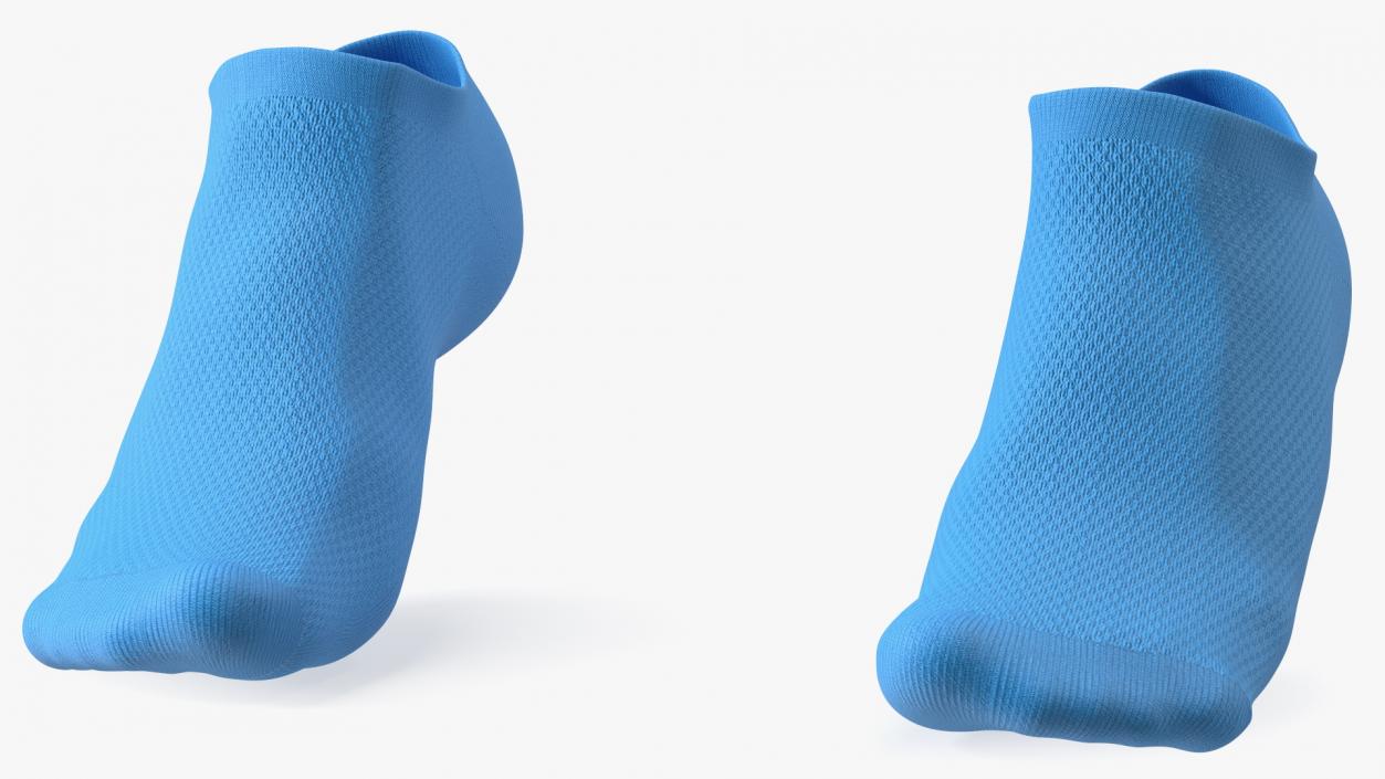 3D Socks Blue on The Foot Standing Toes