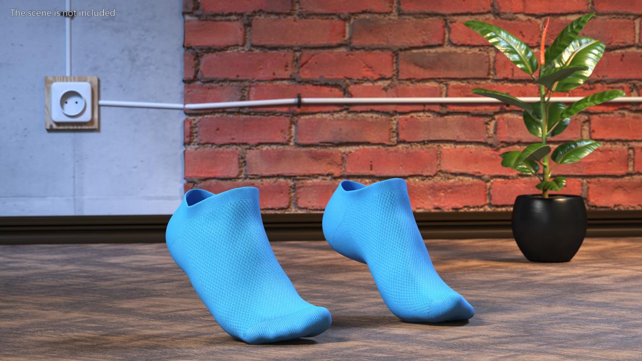 3D Socks Blue on The Foot Standing Toes