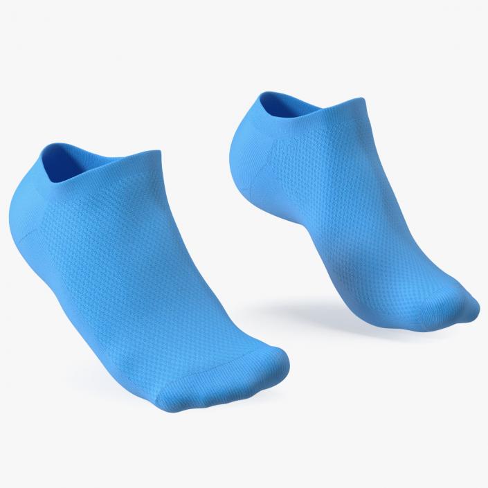 3D Socks Blue on The Foot Standing Toes