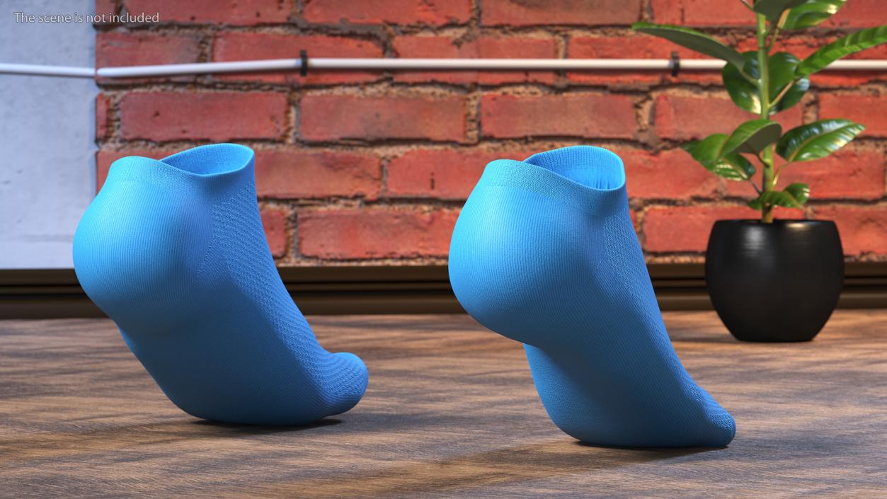 3D Socks Blue on The Foot Standing Toes