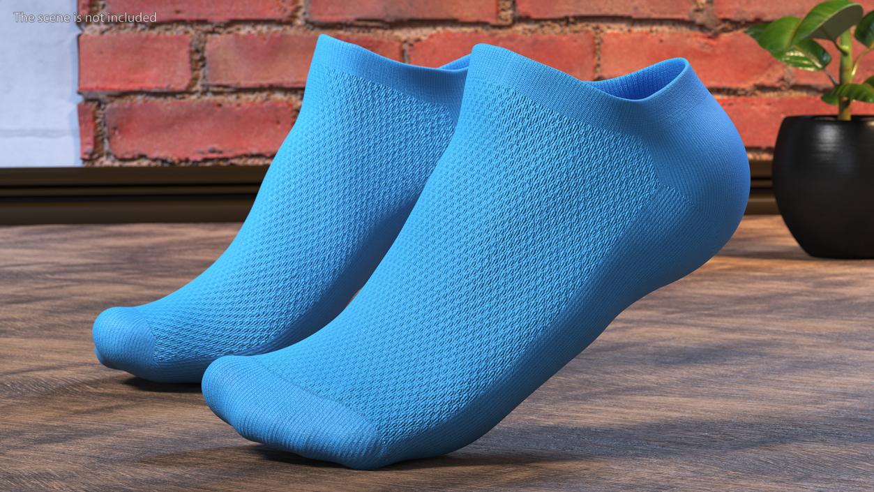 3D Socks Blue on The Foot Standing Toes