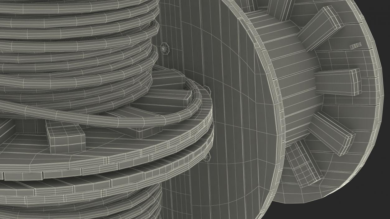 Stack of Wooden Cable Reels 3D