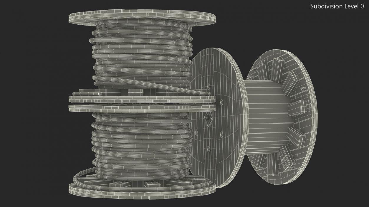 Stack of Wooden Cable Reels 3D