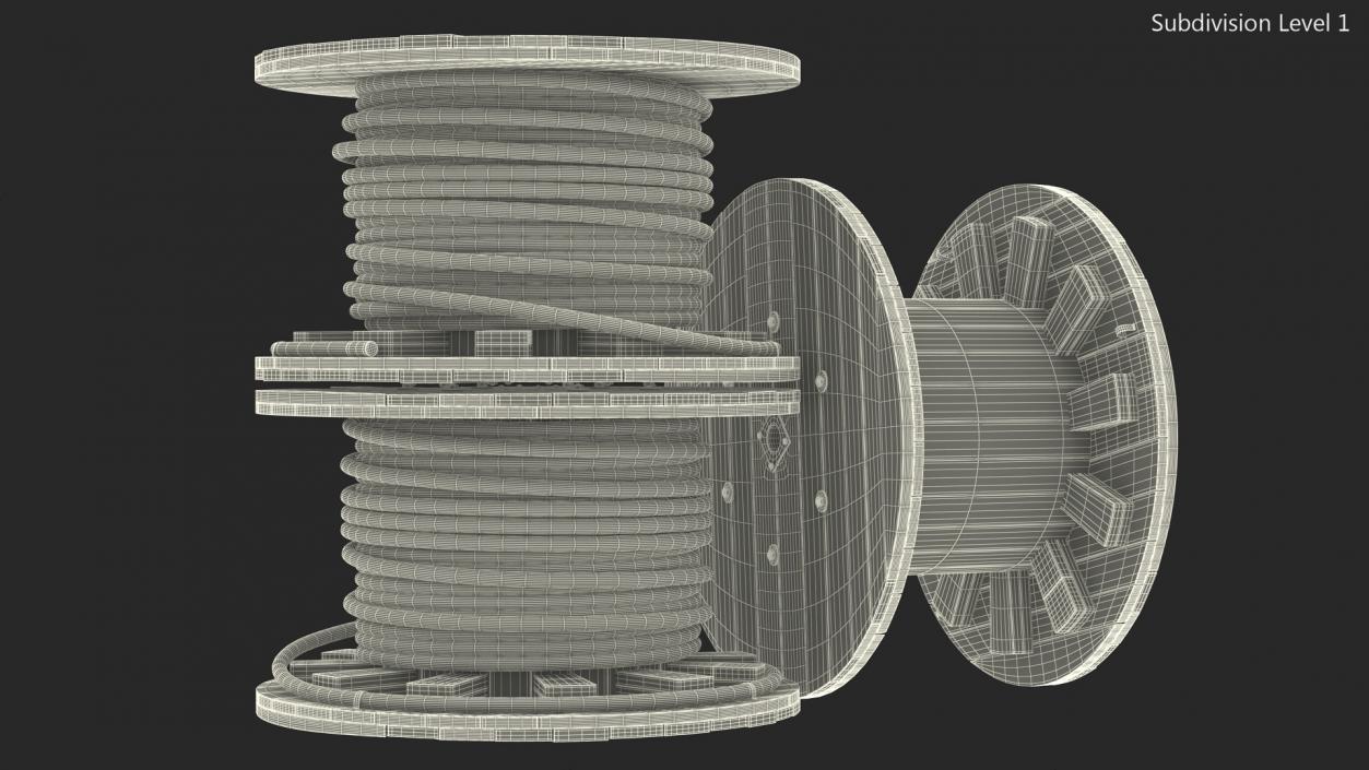 Stack of Wooden Cable Reels 3D