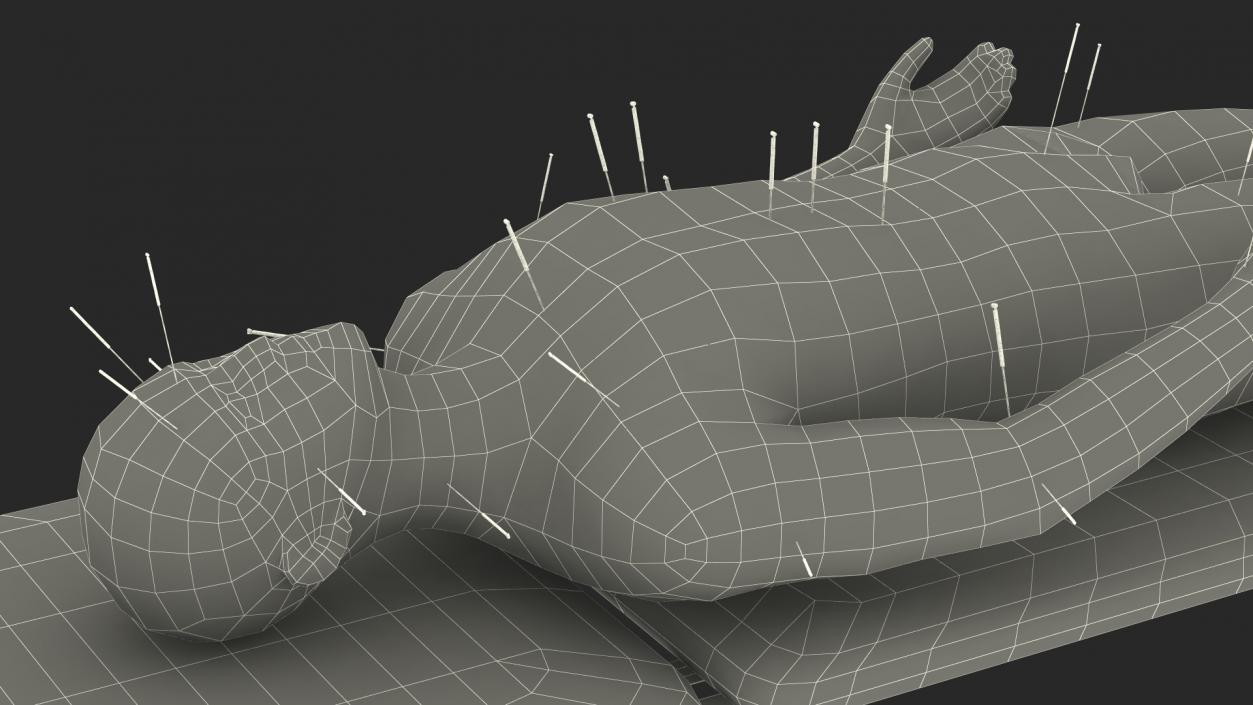 Male Acupuncture Mannequin on the Couch 3D model