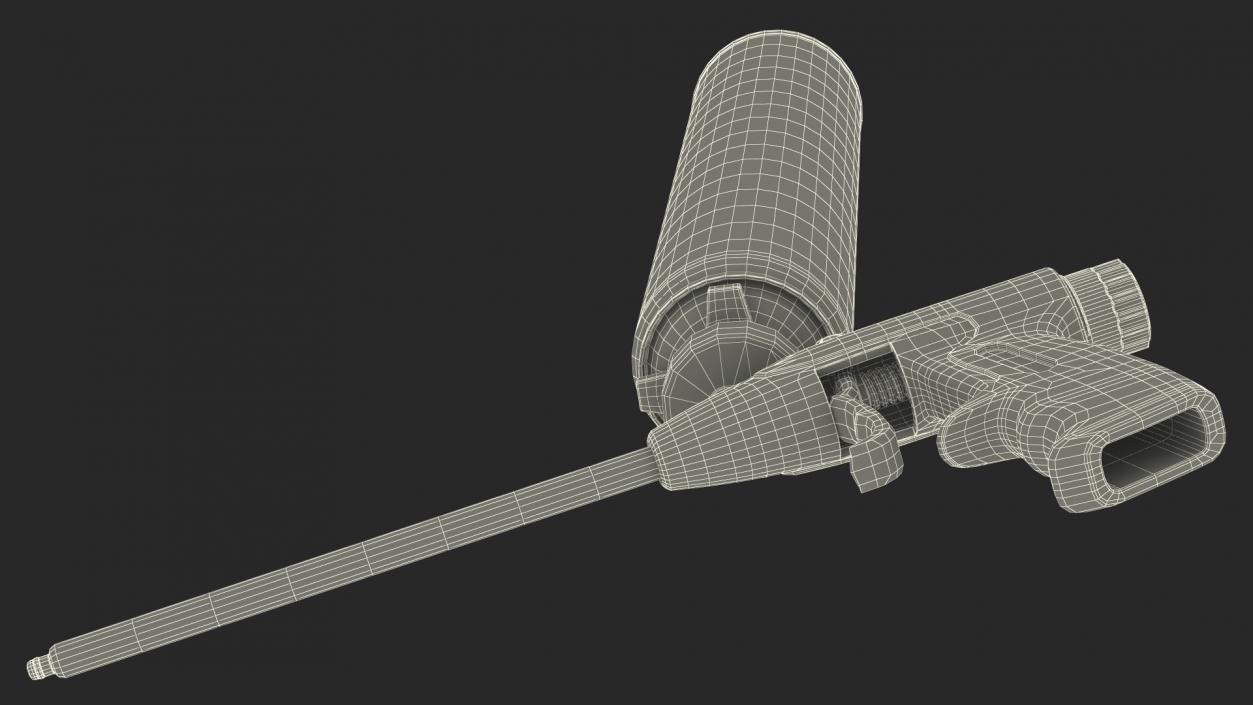 3D model Polyurethane Spray Gun with Foam Balloon Assembled