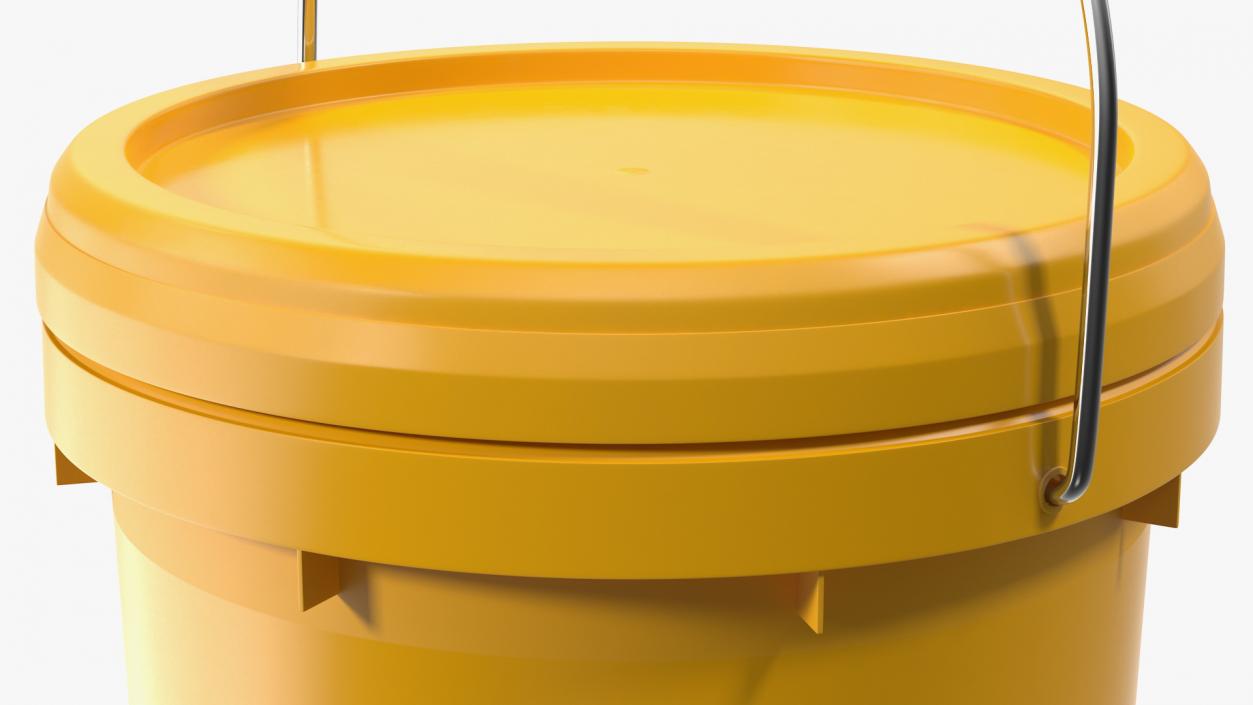 3D Plastic Bucket 10L with Lid and Handle model