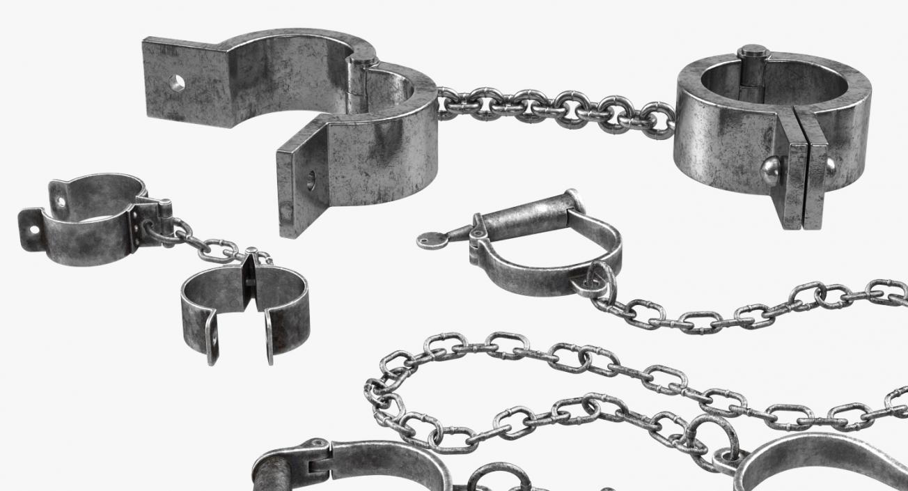 Old Prisoner Shackles Collection 3D