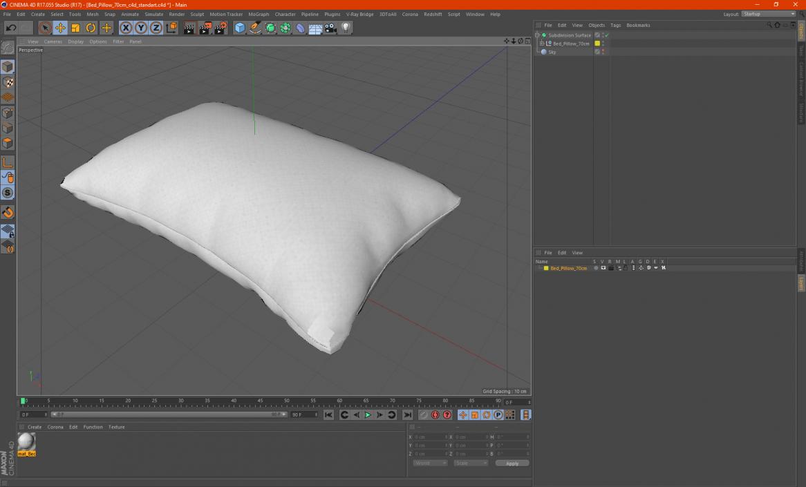 3D model Bed Pillow 70cm