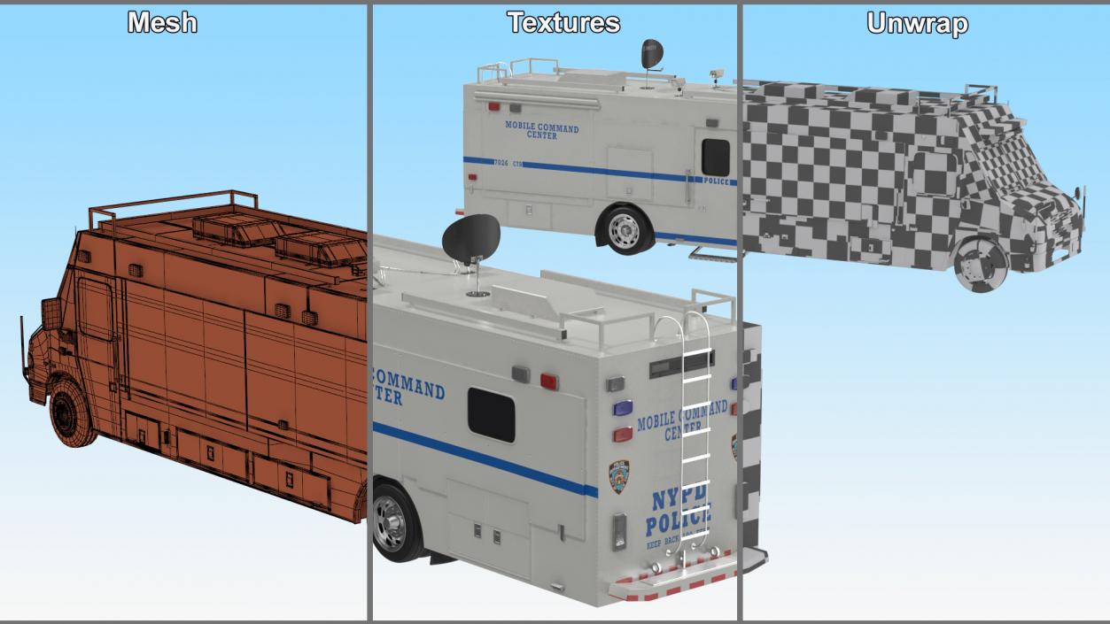 NYPD ASPCA Mobile Command Center Rigged 3D model