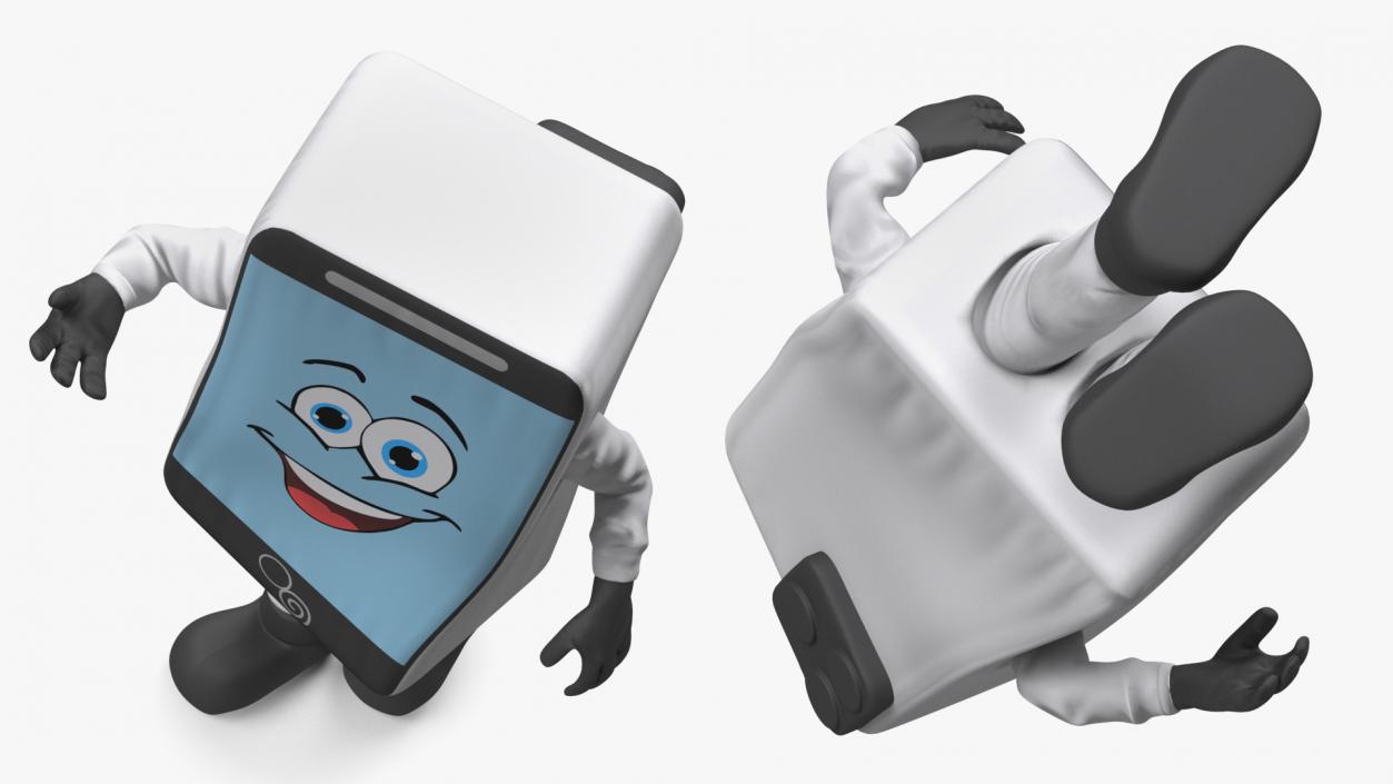 Smiling Mascot Character IPhone Walking 3D model