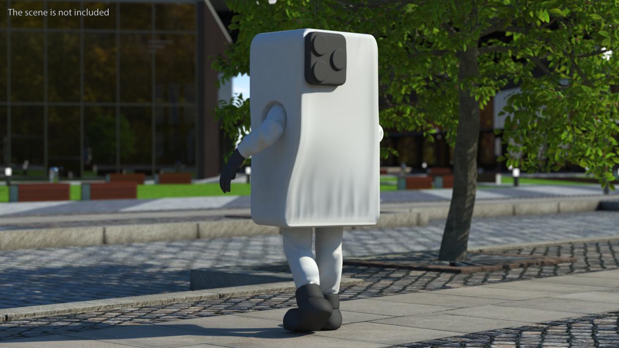 Smiling Mascot Character IPhone Walking 3D model