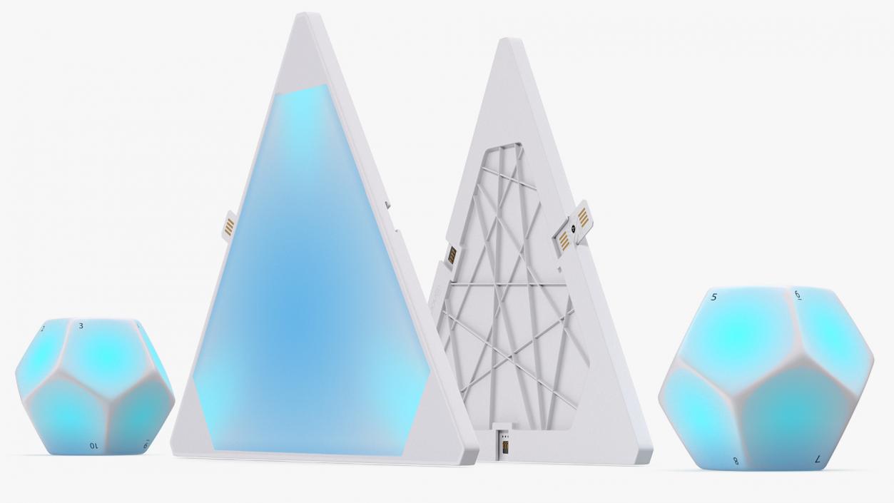 3D model Nanoleaf Remote with Nanoleaf Light Panel Light On