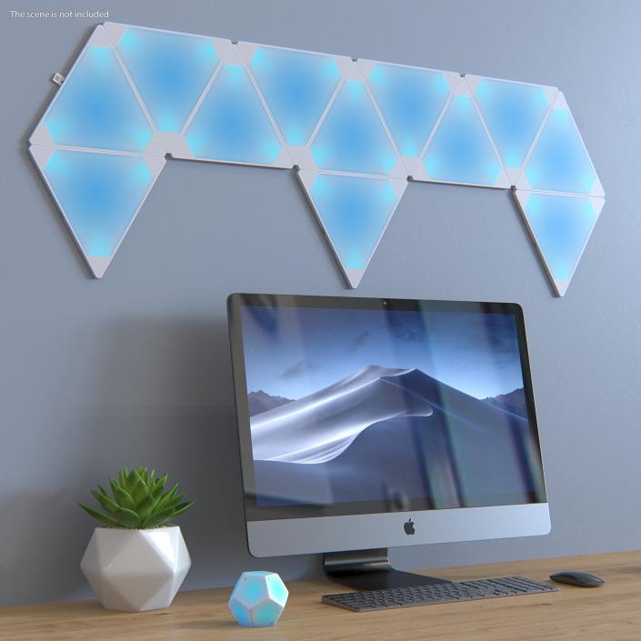 3D model Nanoleaf Remote with Nanoleaf Light Panel Light On