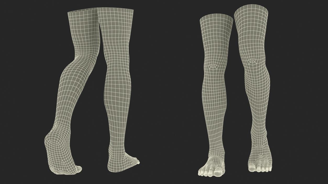 3D model Realistic Man Legs in a Pose 2