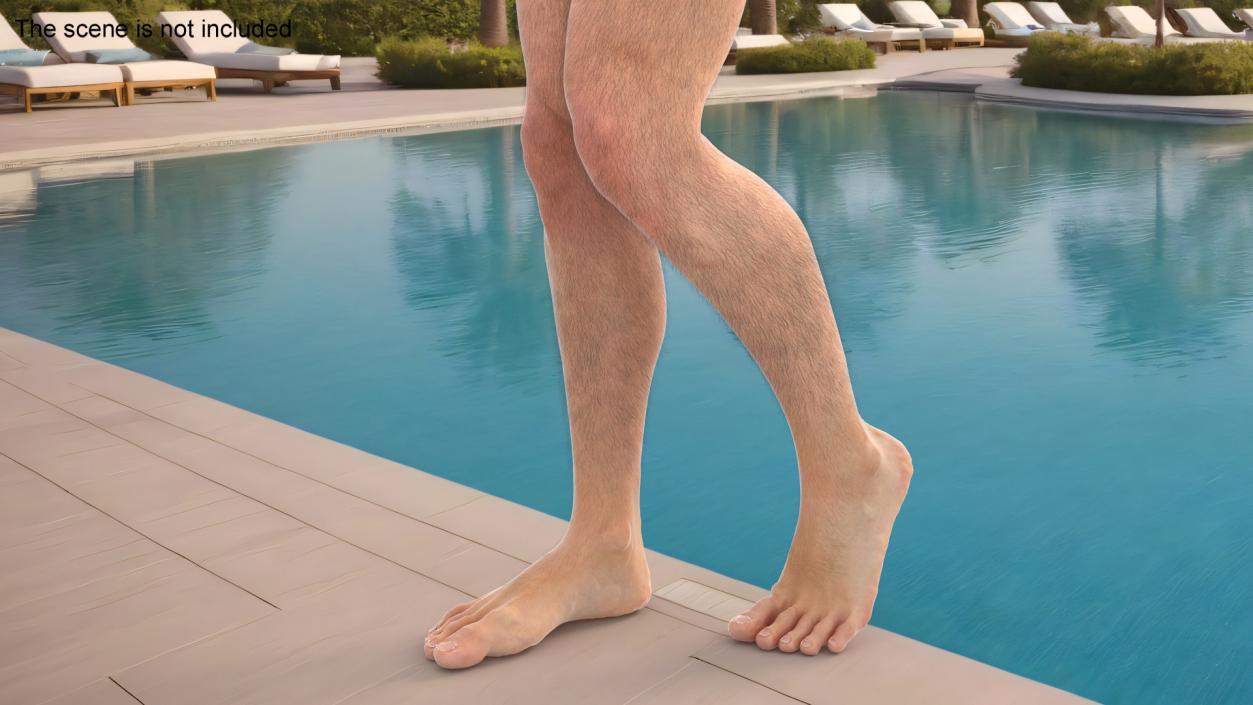 3D model Realistic Man Legs in a Pose 2