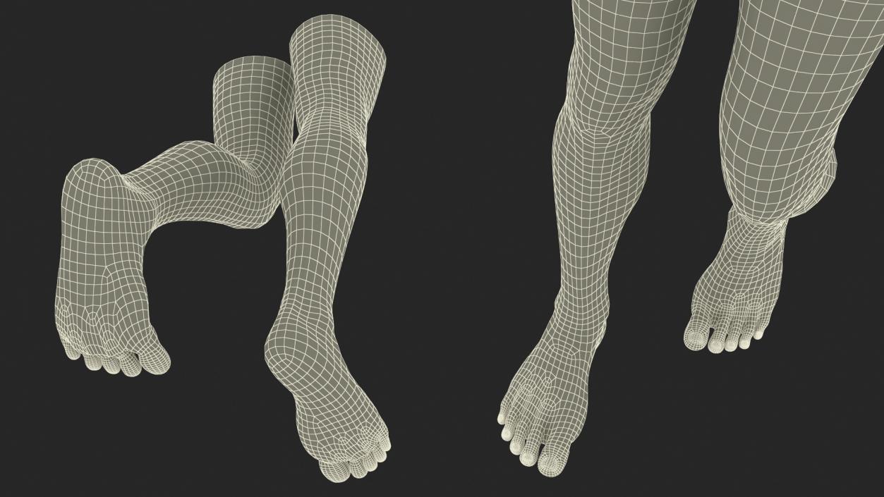 3D model Realistic Man Legs in a Pose 2