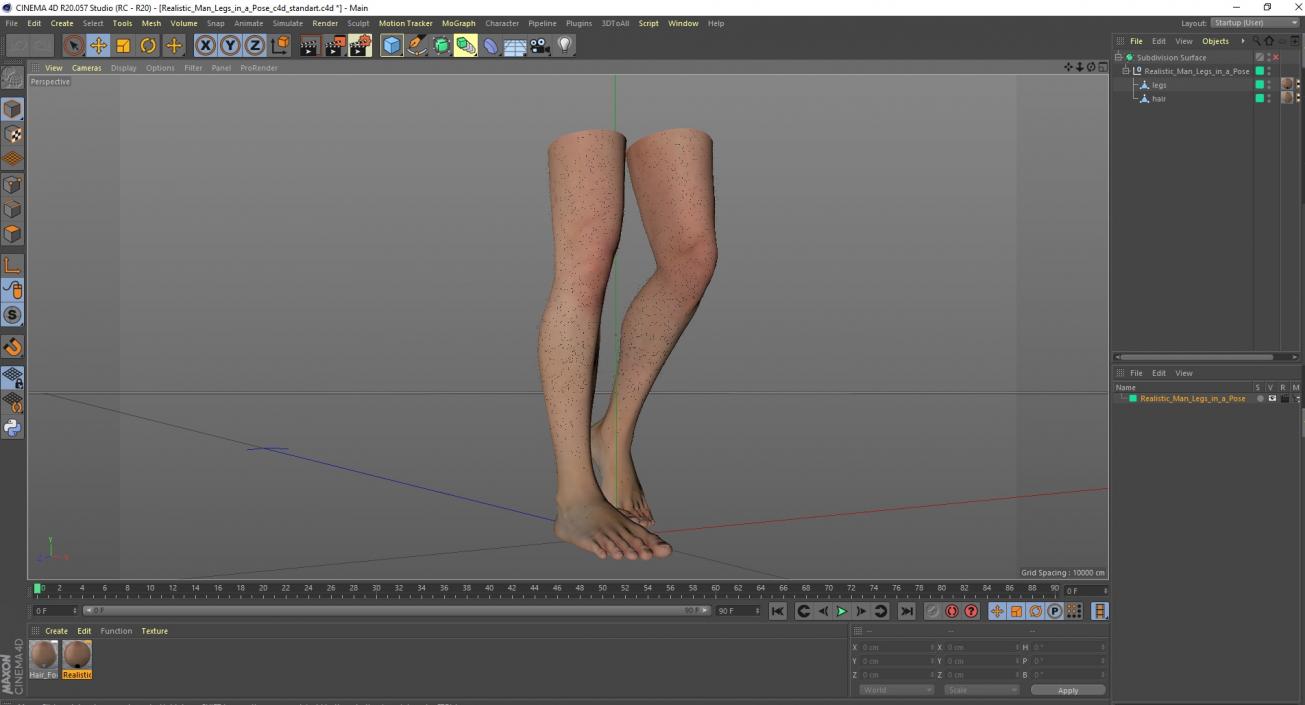 3D model Realistic Man Legs in a Pose 2