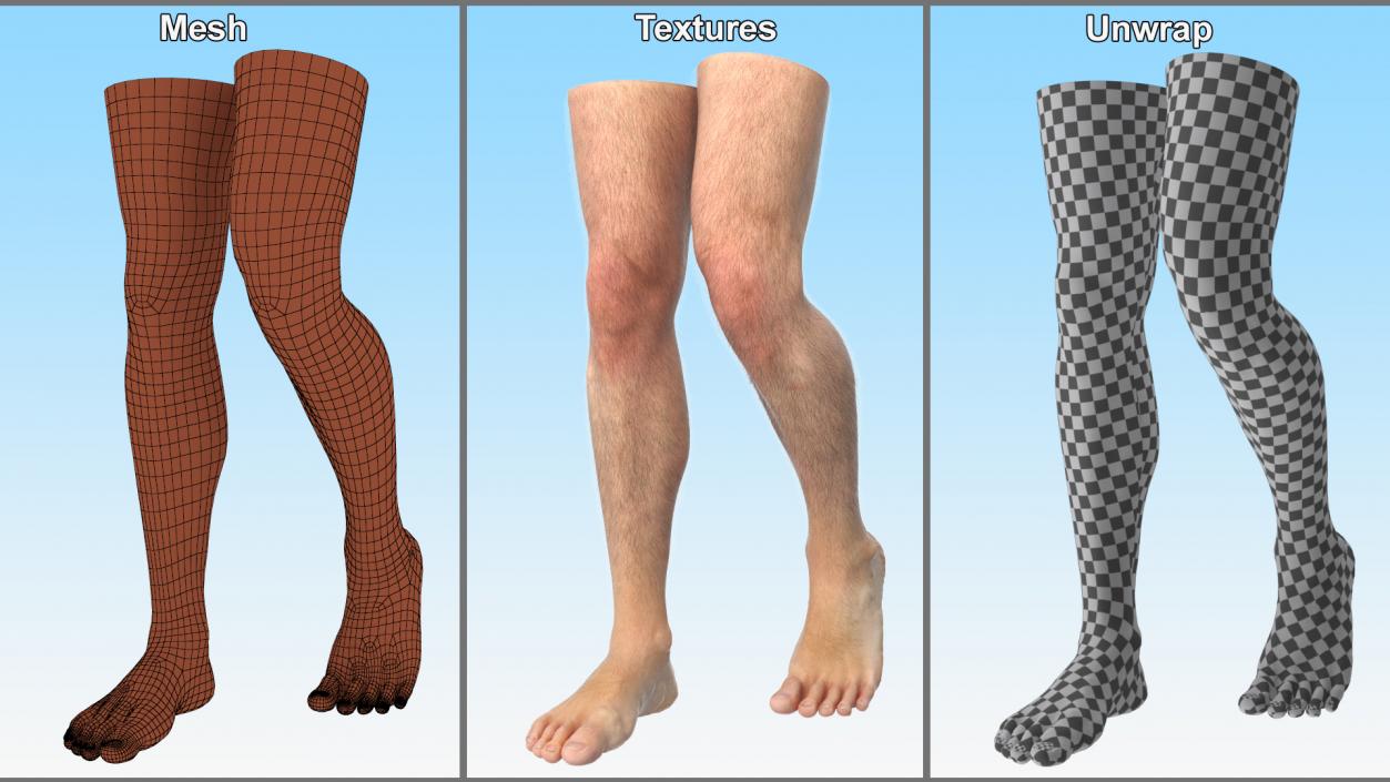 3D model Realistic Man Legs in a Pose 2