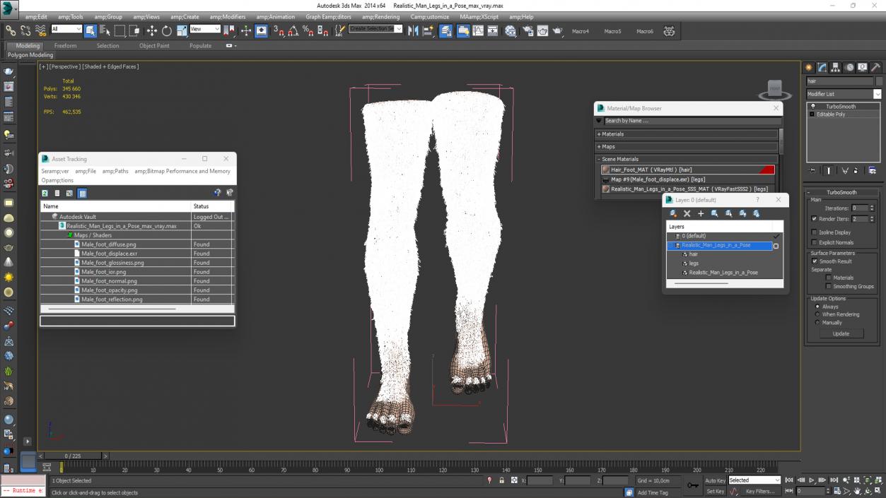 3D model Realistic Man Legs in a Pose 2