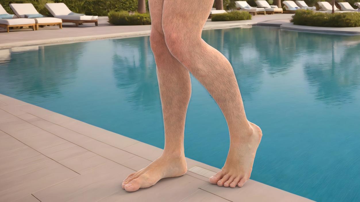 3D model Realistic Man Legs in a Pose 2