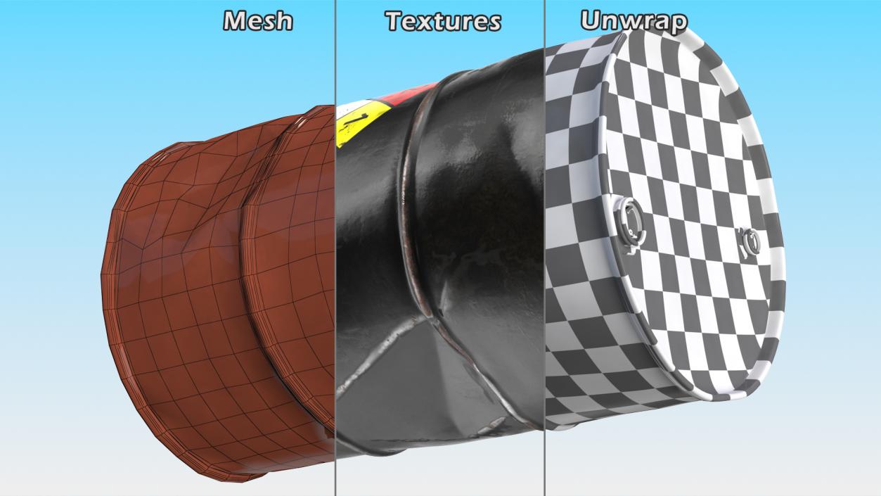 3D model Rusty Chemical Barrel NFPA 704