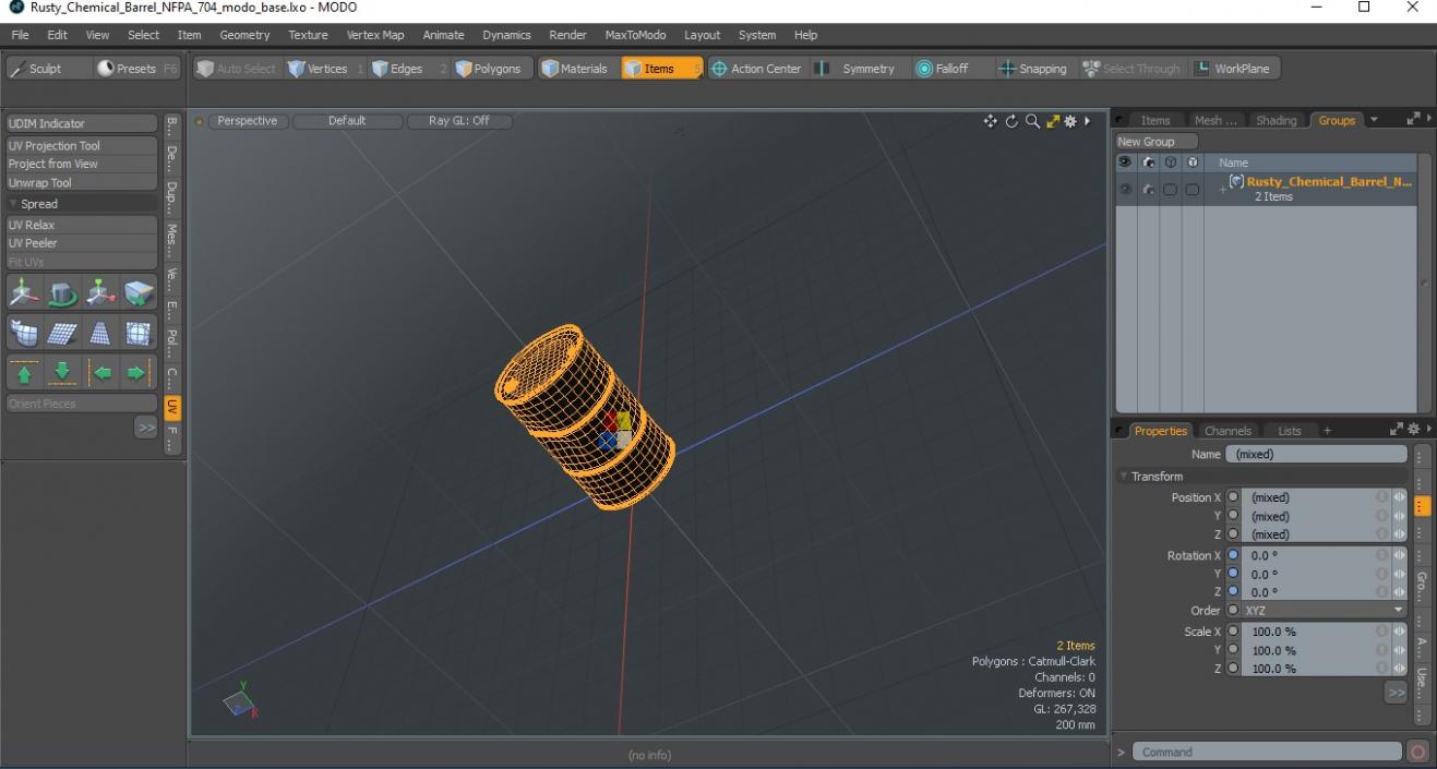 3D model Rusty Chemical Barrel NFPA 704