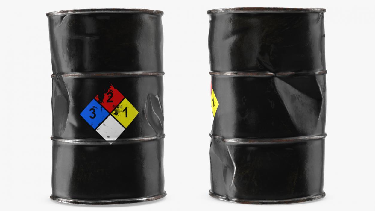 3D model Rusty Chemical Barrel NFPA 704