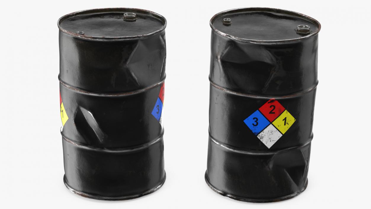 3D model Rusty Chemical Barrel NFPA 704