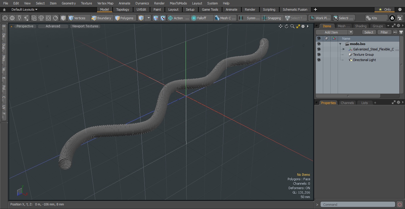 3D Galvanized Steel Flexible Conduit model