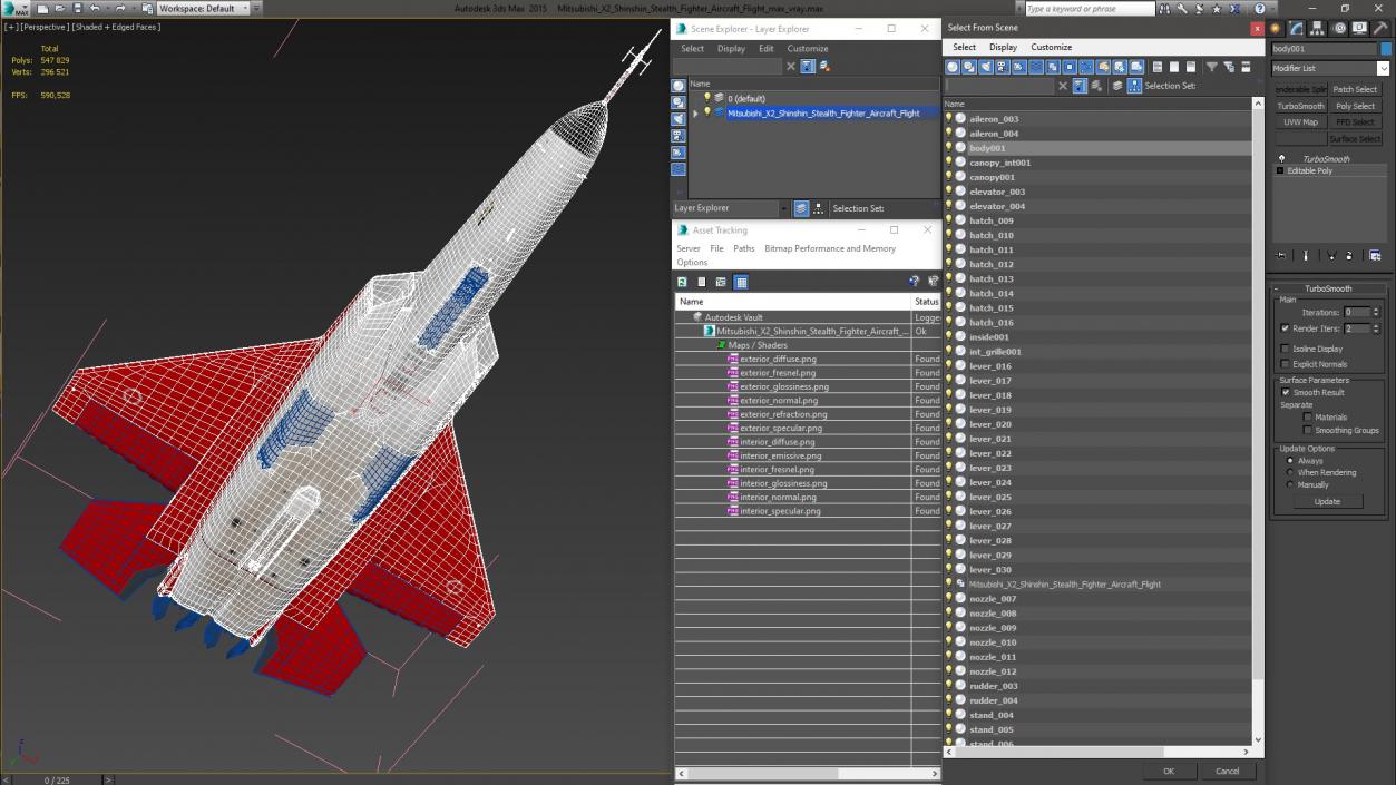 Mitsubishi X2 Shinshin Stealth Fighter Aircraft Flight 3D model