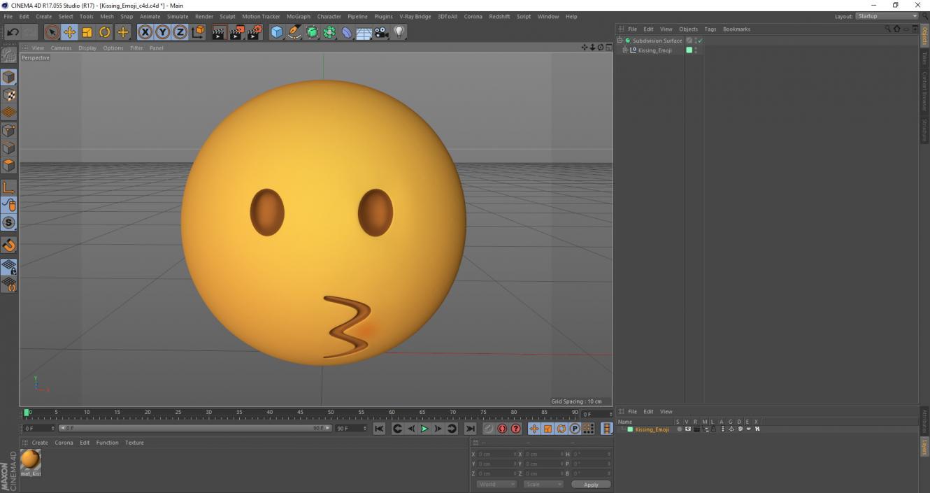 3D Kissing Emoji model