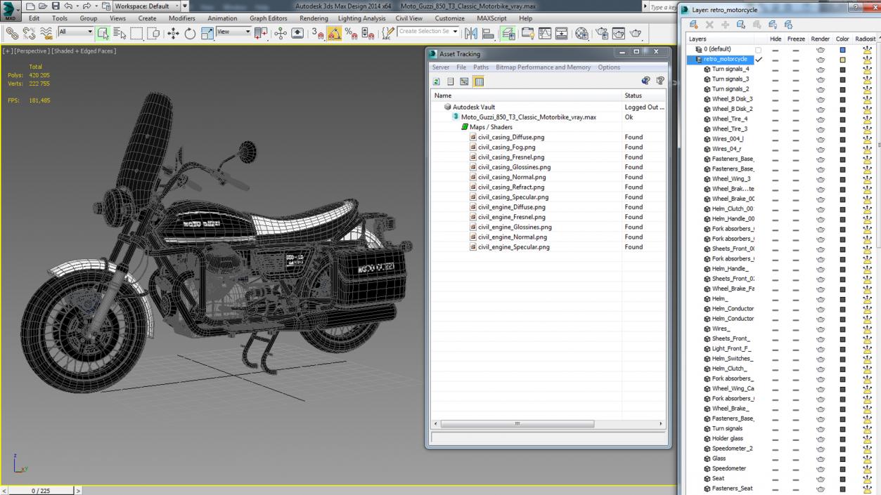 3D model Moto Guzzi 850 T3 Classic Motorbike