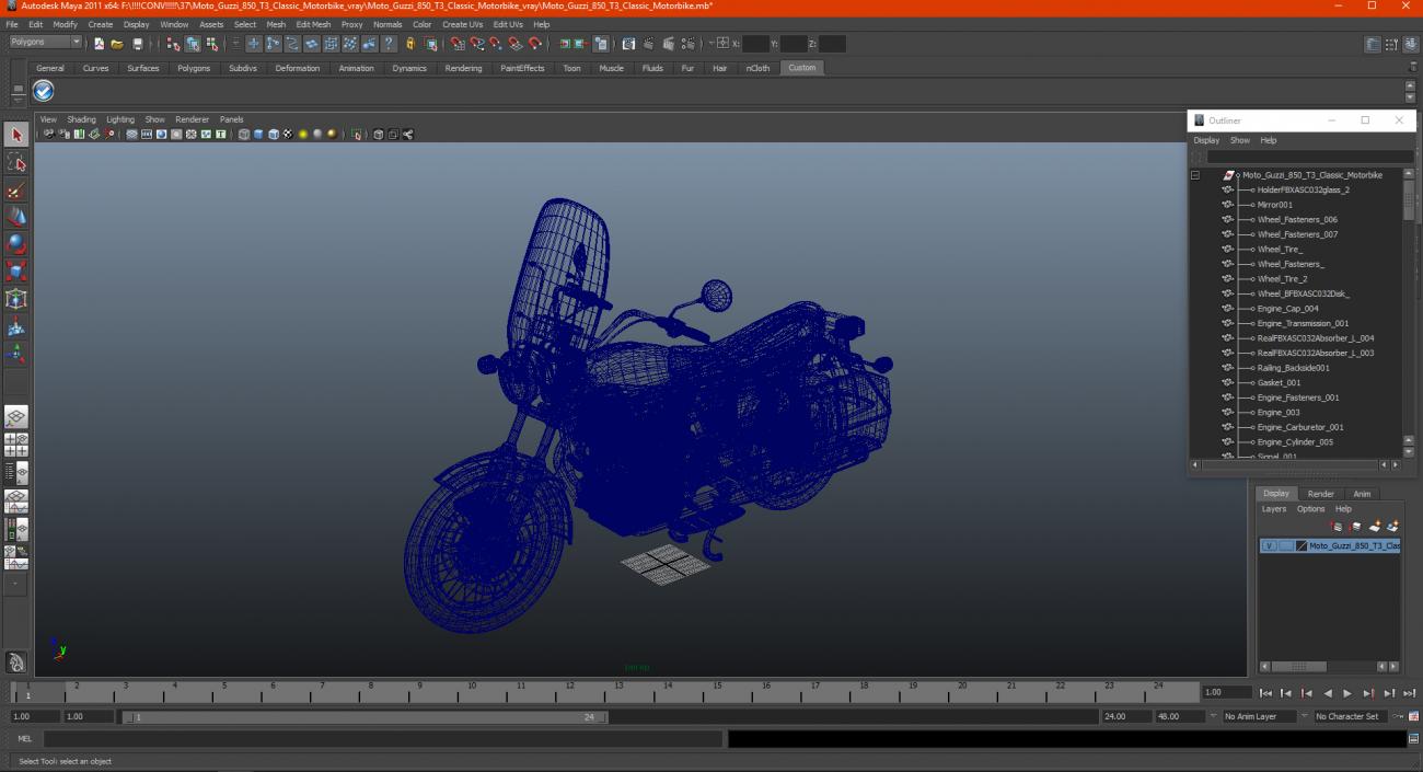 3D model Moto Guzzi 850 T3 Classic Motorbike