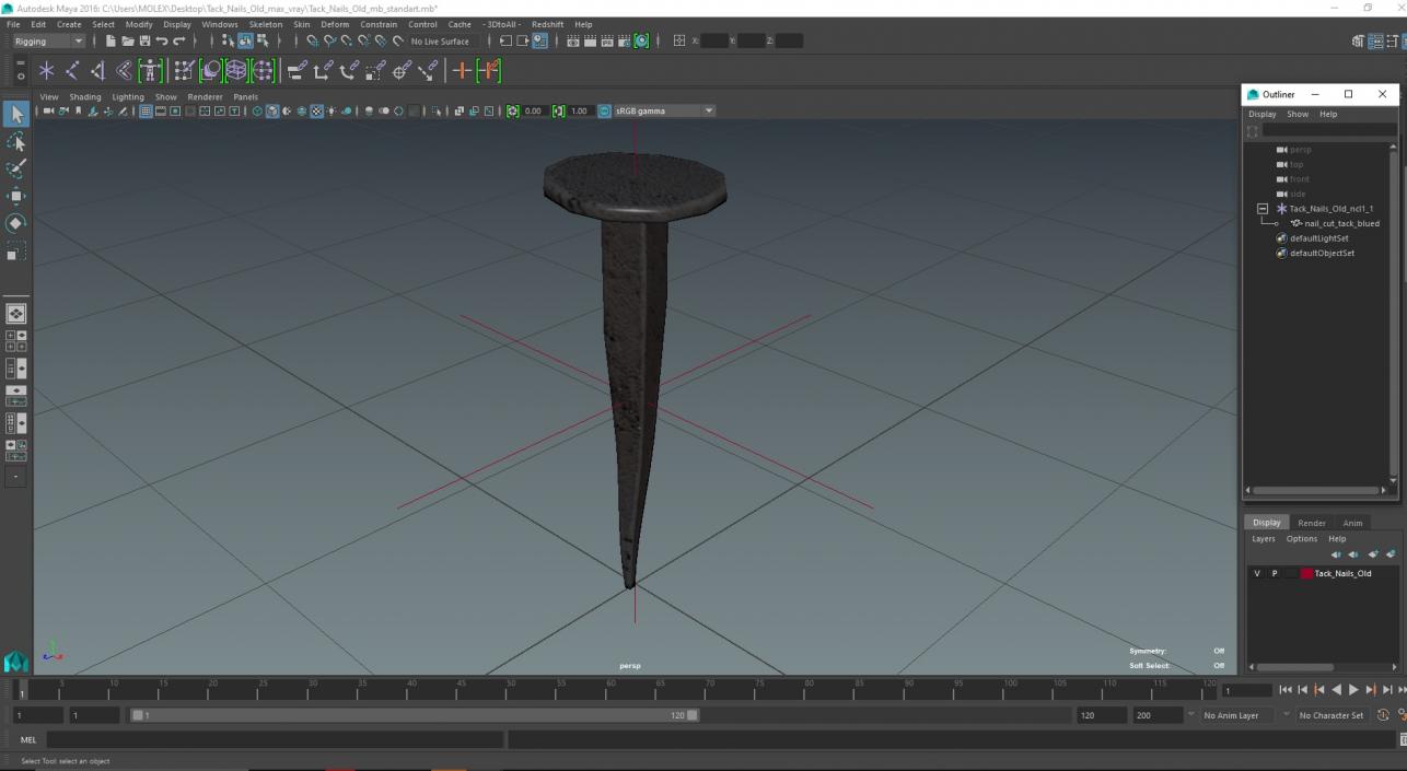 Tack Nails Old 3D model